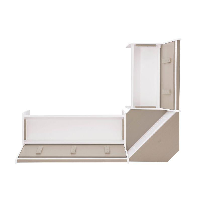 Linon 3pc Ardmore Breakfast Nook Storage Benches Dining Set White/Gray: Mid-Century Modern, Wood, 6-Seat Capacity