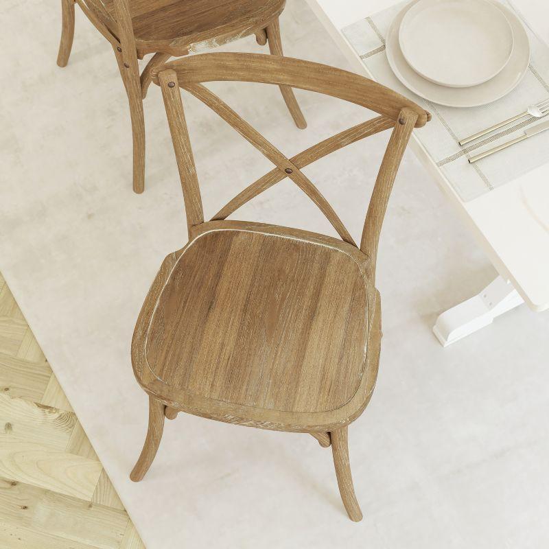 Emma and Oliver 2-pack Medium Natural With White Grain X-Back Chair