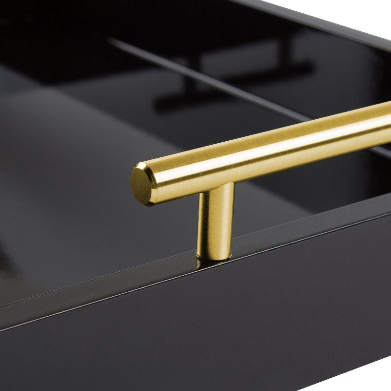 Kate and Laurel Lipton Tray, 16.5x12.25, Black and Gold