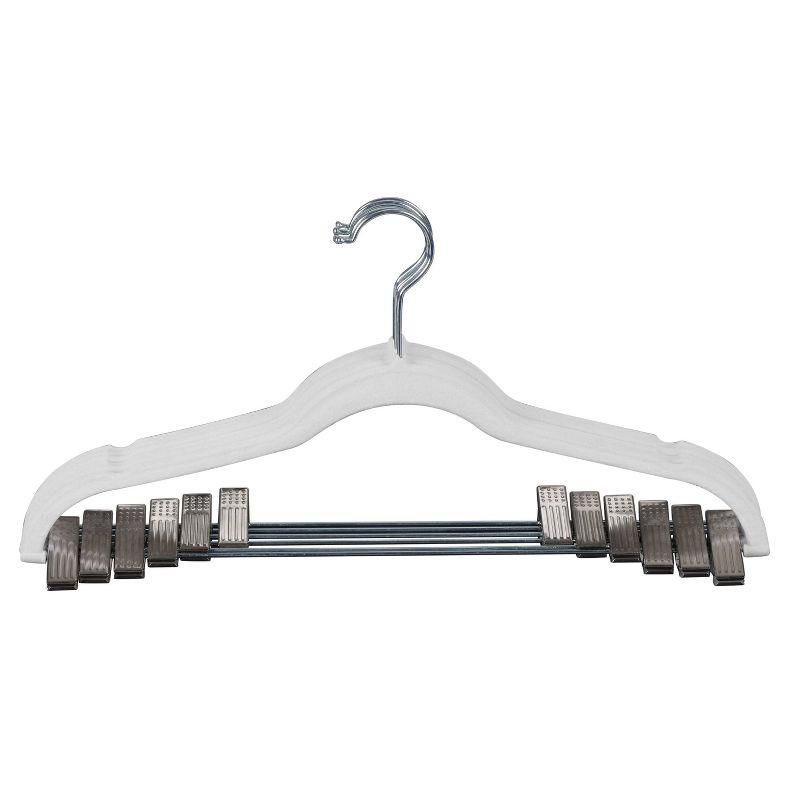 Simplify 6pk Velvet Suit Hanger with Clips White