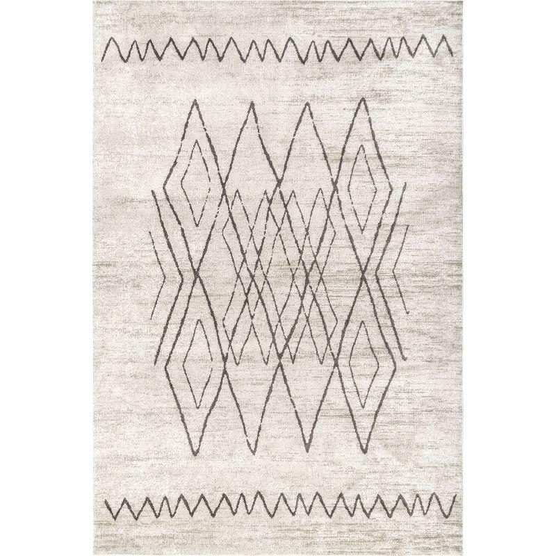 nuLOOM Miriam Machine Washable Geometric Diamond Area Rug