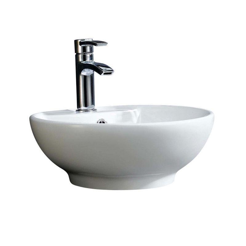 Fine Fixtures Round Vessel Sink Vitreous China With Overflow