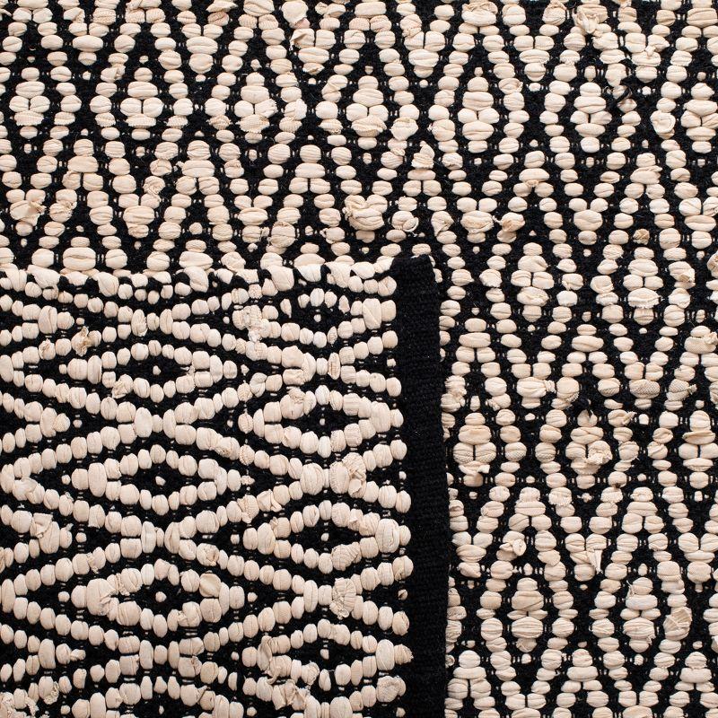 Montauk 6' Square Beige and Black Handwoven Cotton Rug