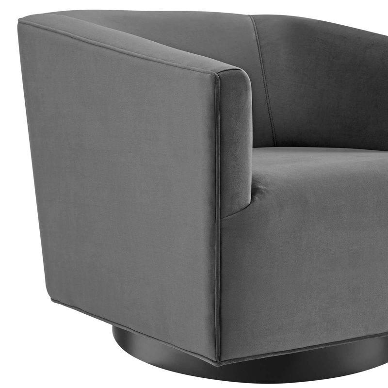 Set of 2 Twist Swivel Chairs Performance Velvet Gray - Modway
