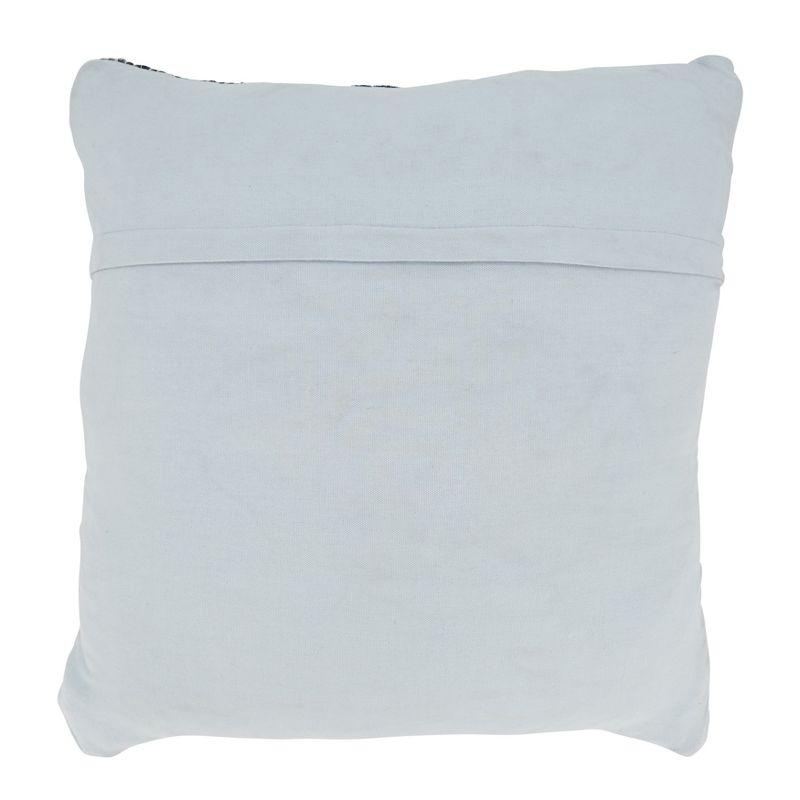 Denim Blue Cotton Chindi Throw Pillow Cover, 20"x20"