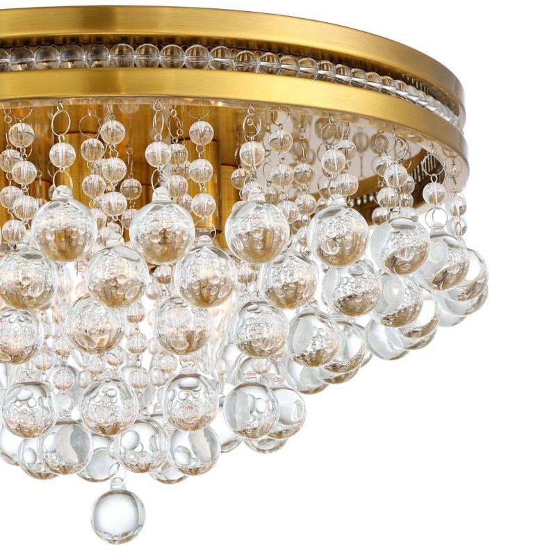 Regina Brass and Crystal Elegance Flush Mount Ceiling Light