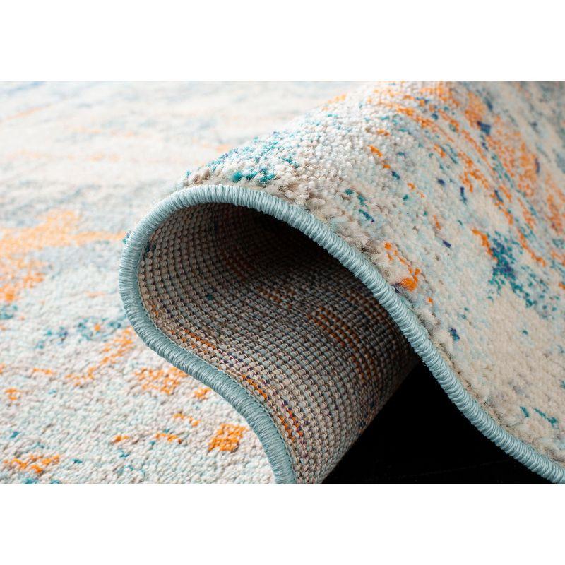 Metro-Mod Light Blue & Beige Synthetic 26" Area Rug