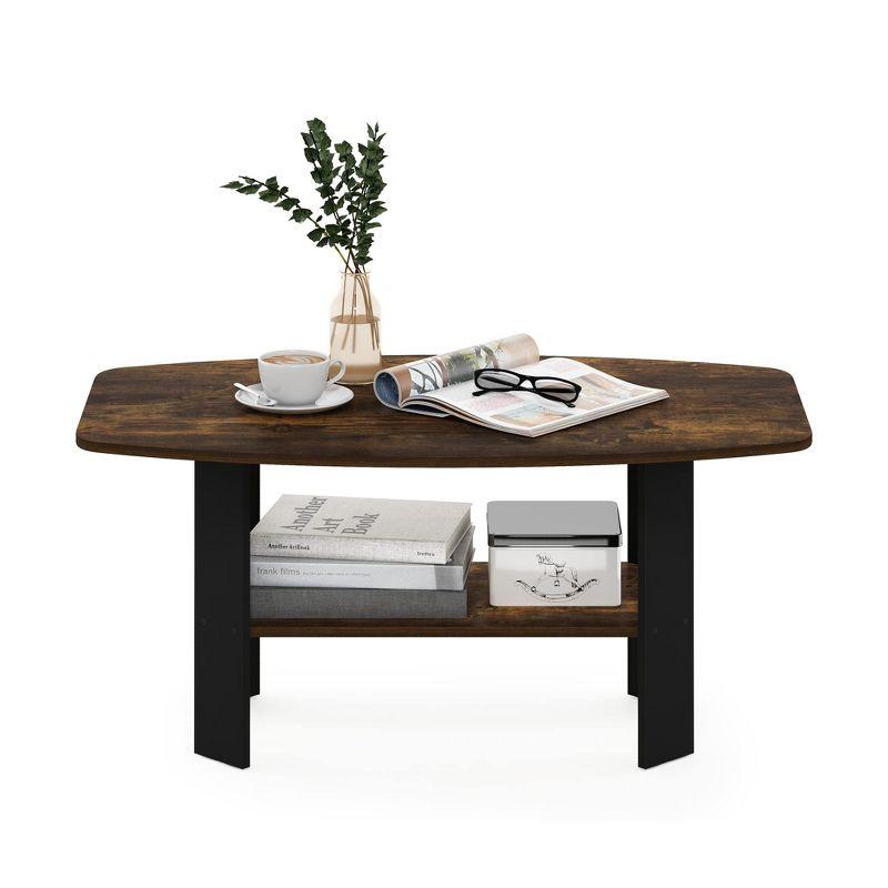 Compact Modern Amber Pine Rectangular Coffee Table