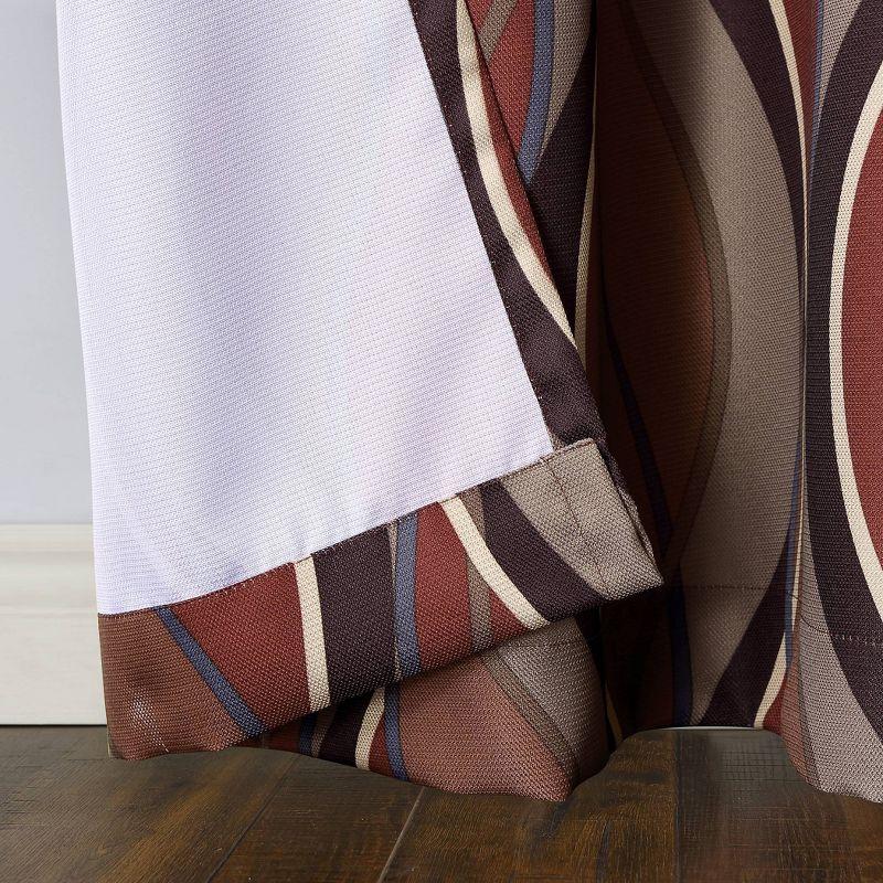 48"x95" No. 918 Semi-Sheer Intersect Ogee Wave Print Grommet Curtain Panel Paprika: Modern Light Filtering Polyester