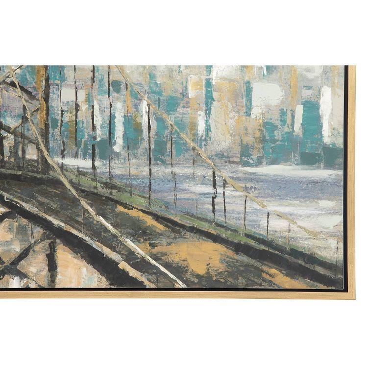 Traditional Polystone City Framed Wall Art Light Brown - Olivia & May: Canvas Artwork, Horizontal Layout