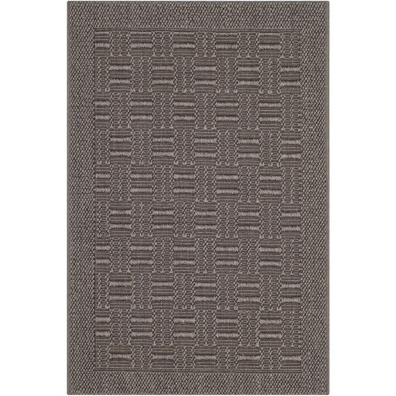 Gray Geometric Hand-Knotted Sisal Area Rug