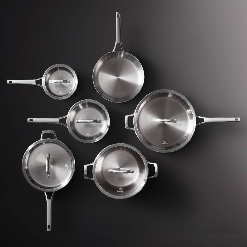 Calphalon Premier Stainless Steel 11pc Set: Cookware Set with Tempered Glass Lids, Dishwasher-Safe, Induction Compatible