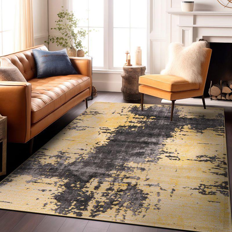 World Rug Gallery Abstract Design Distressed Area Rug