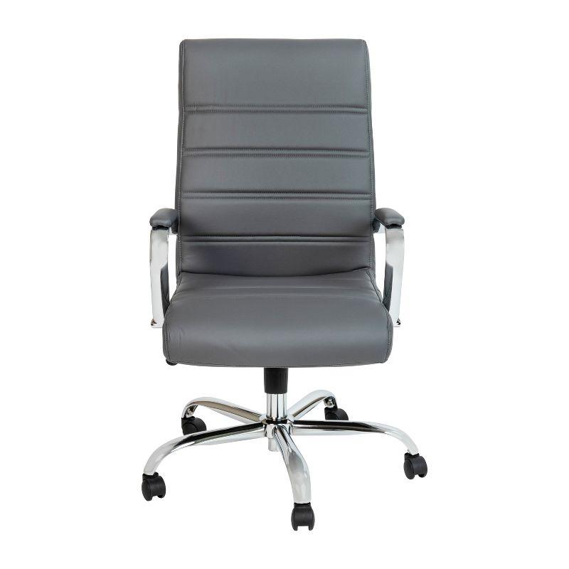 Emma and Oliver High Back Executive Swivel Office Chair with Metal Frame and Arms