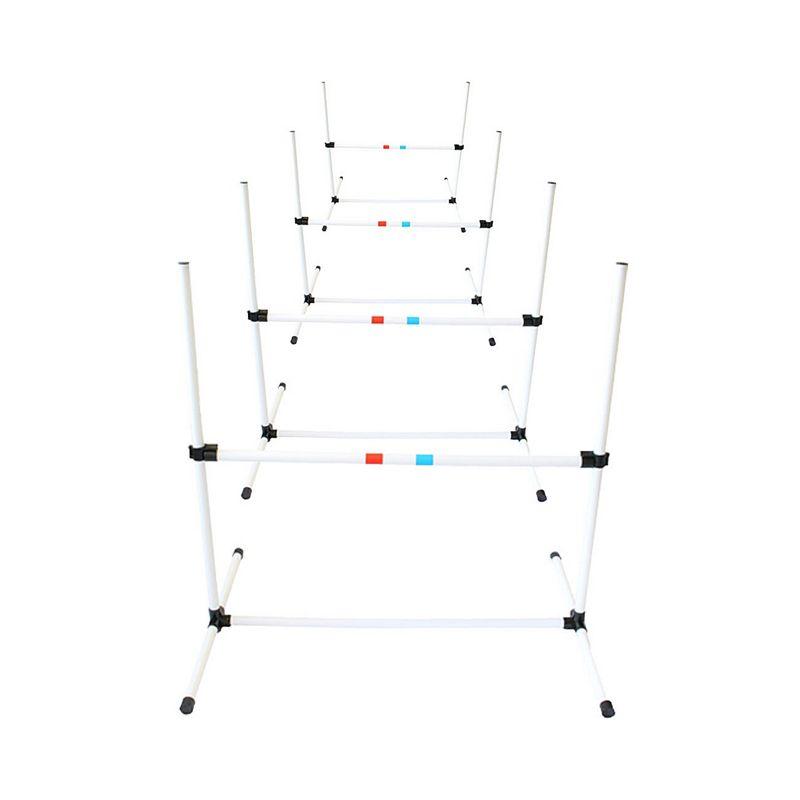 Adjustable White Plastic Dog Agility Training Bar Jumps Set