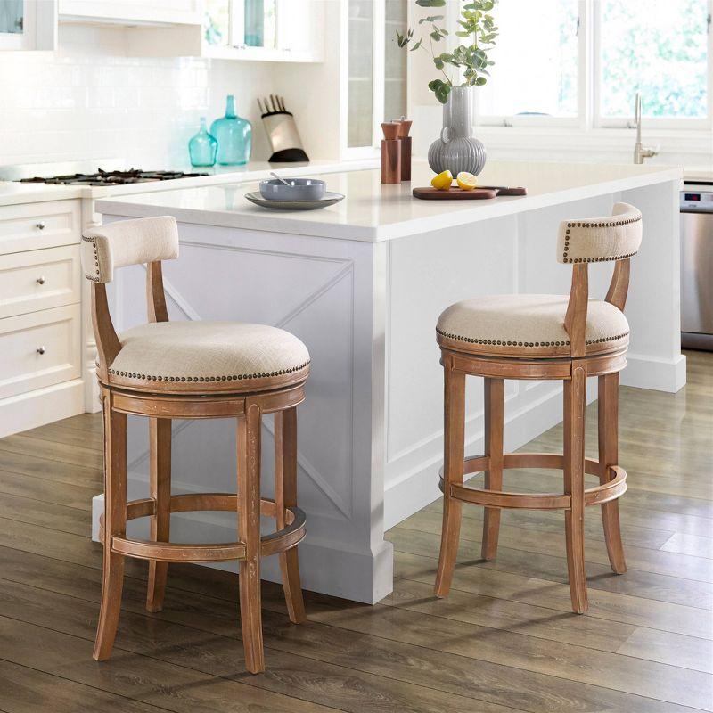 Hanover Solid Rubber Wood Swivel Counter And Bar Stool