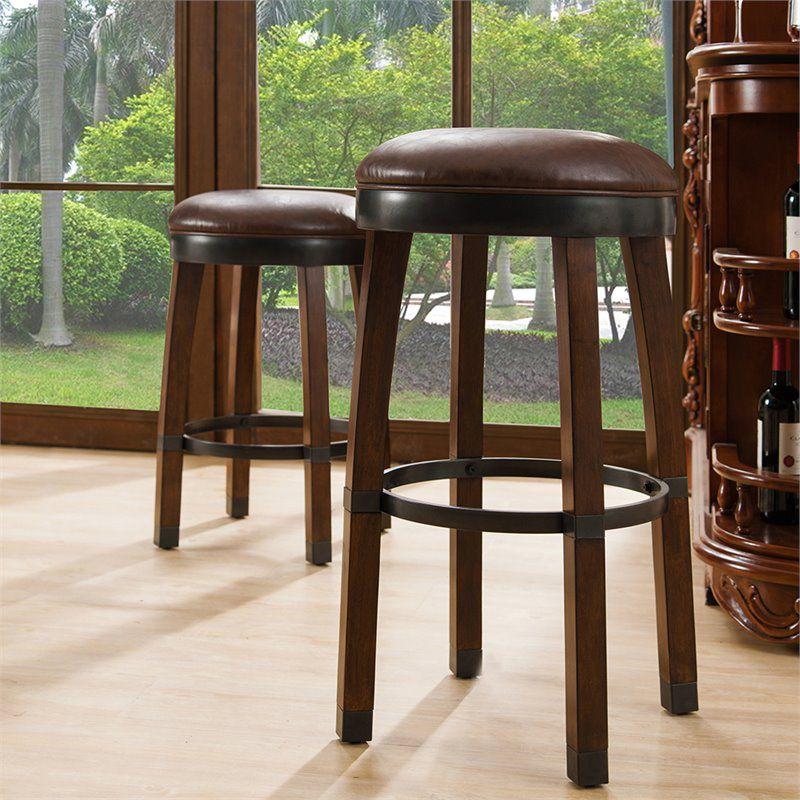 Leick Furniture Favorite Finds 30" Wood Bar Stool in Sienna/Brown (Set of 2)