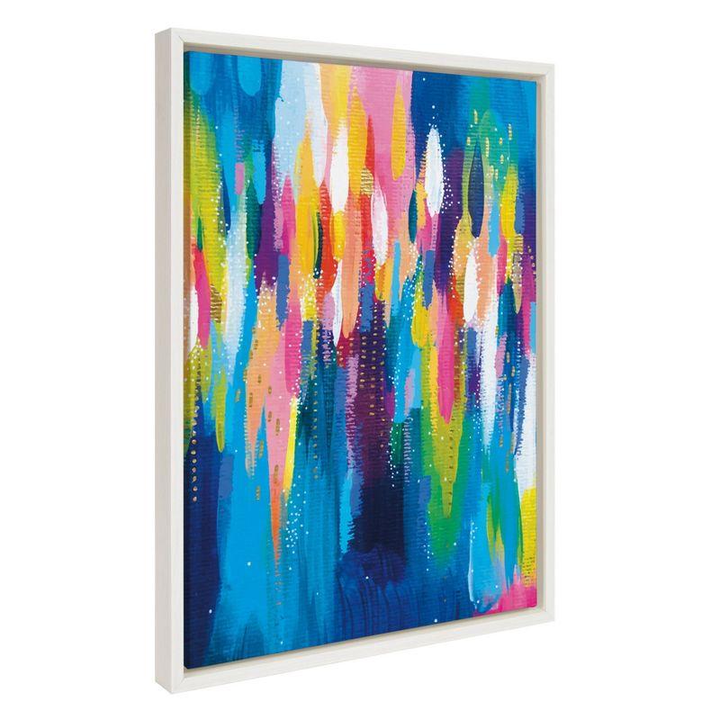 18" x 24" Sylvie Bright Brush Strokes Framed Canvas by Ettavee - Kate & Laurel: Modern Decor, Abstract Art