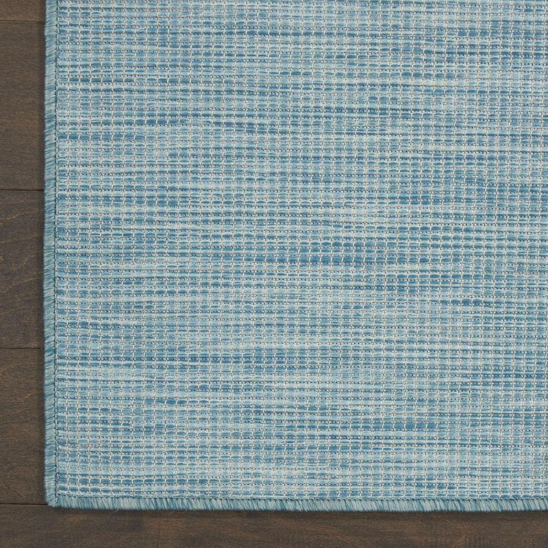 Aqua Flat Woven 8' x 10' Synthetic Rectangular Area Rug