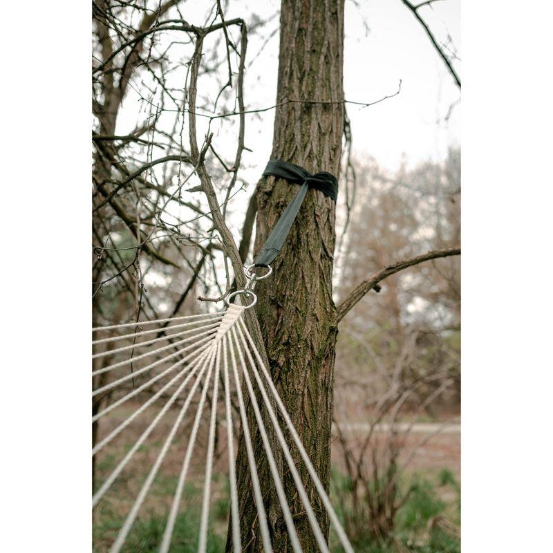 Black Nylon Hammock Tree Straps with Secure Hooks - 2 Pack