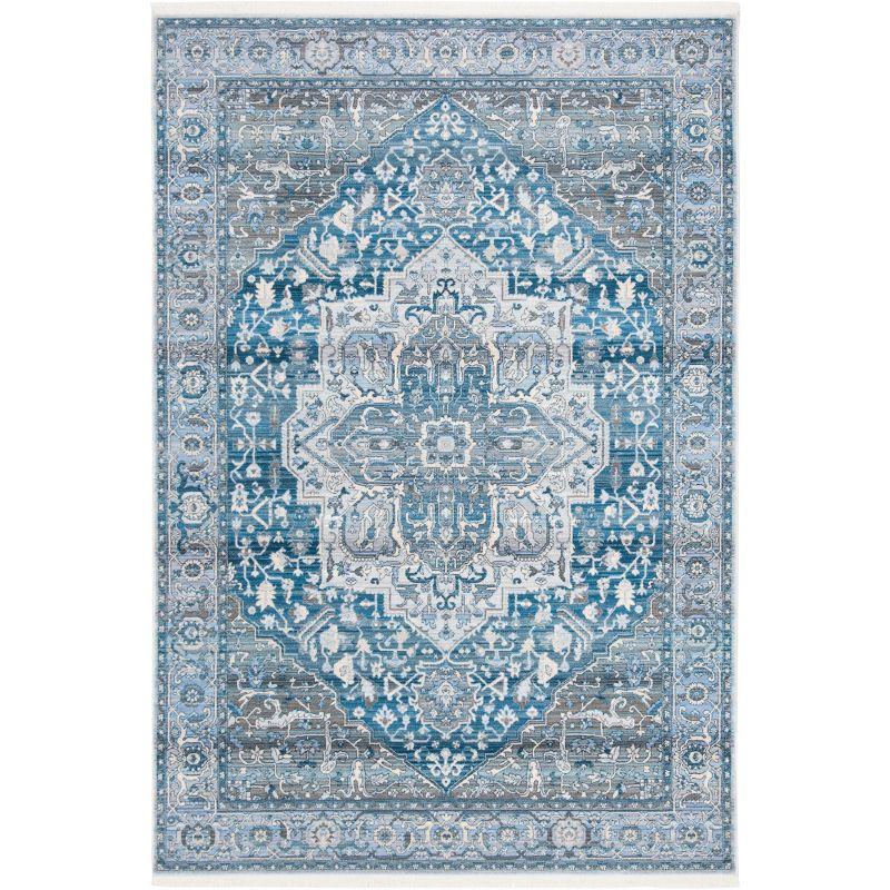 Vintage Persian VTP479 Power Loomed Indoor Area Rug - Charcoal/Blue - 4'x6' - Safavieh