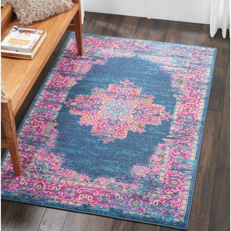 Nourison Passion Medallion Bohemian Indoor Rug Blue 3'9" x 5'9"