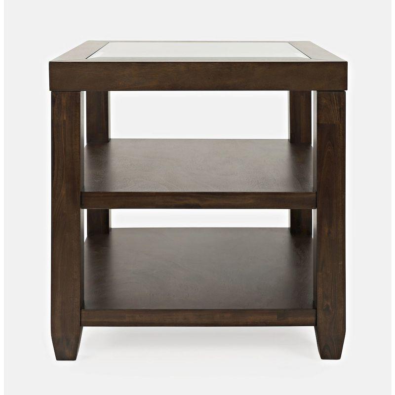 Jofran,Urban Icon Contemporary Glass Inlay End Table with Storage