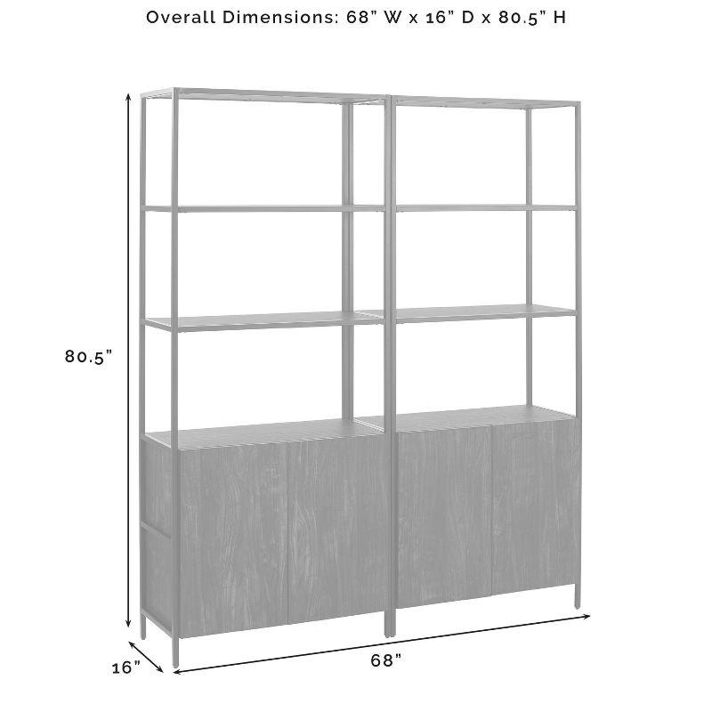 2pc 80.5" Jacobsen Etagere Set Brown Ash - Crosley: Industrial Storage, Steel Frame, Wood Veneer