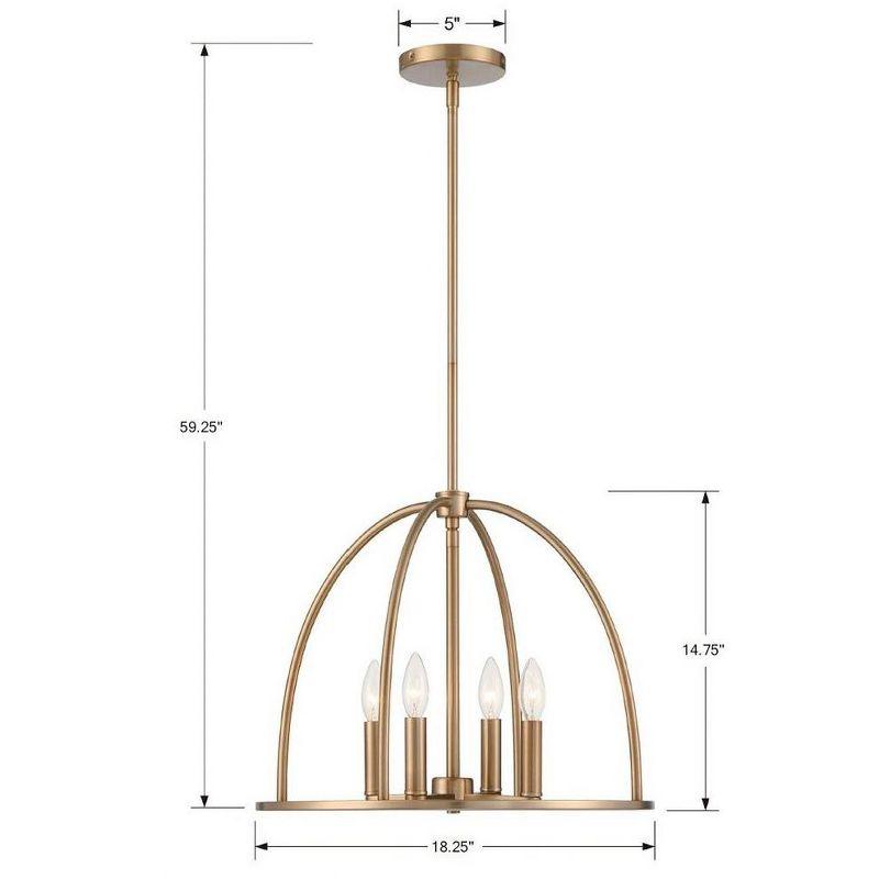Crystorama Lighting Abbott 4 - Light Chandelier in  Vibrant Gold