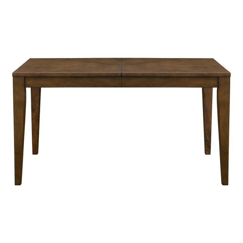 Pecan Wood Extendable Dining Table with Tapered Legs