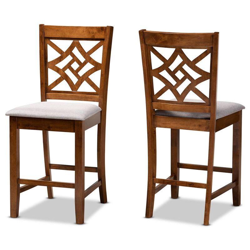 2pc Nicolette Wood Counter Height Barstool Set - Baxton Studio