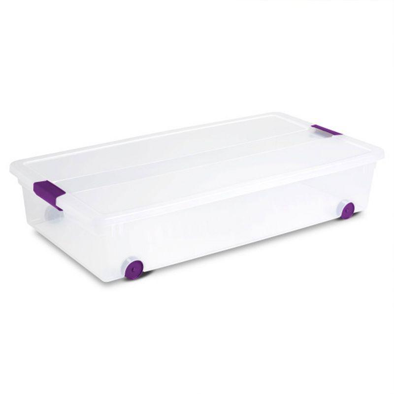 Clear Plastic 60 Quart Wheeled Underbed Storage Box