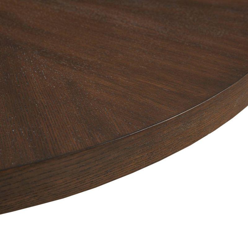 39.5'' Walnut Wood Starburst Round Coffee Table