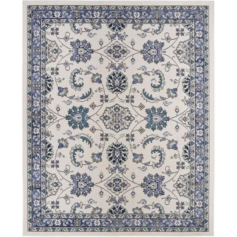 Nourison Essentials Floral Persian Indoor Outdoor Rug Ivory Blue 8' x 10'