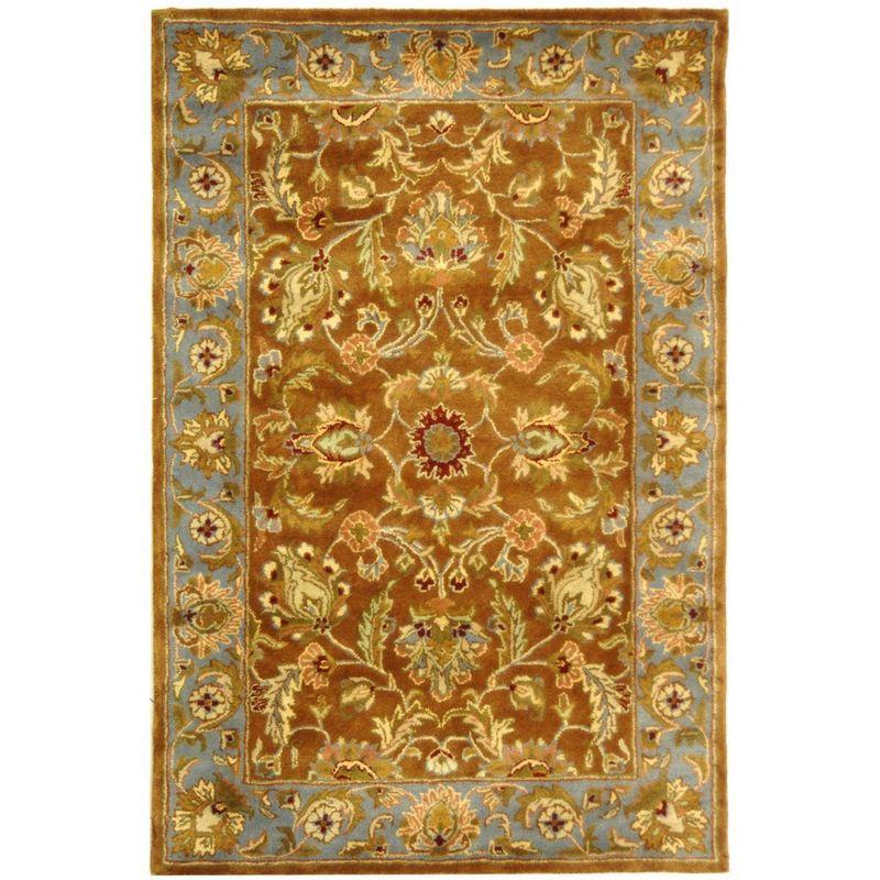 Heritage HG812 Hand Tufted Area Rug - Brown/Blue - 4'x6' - Safavieh.