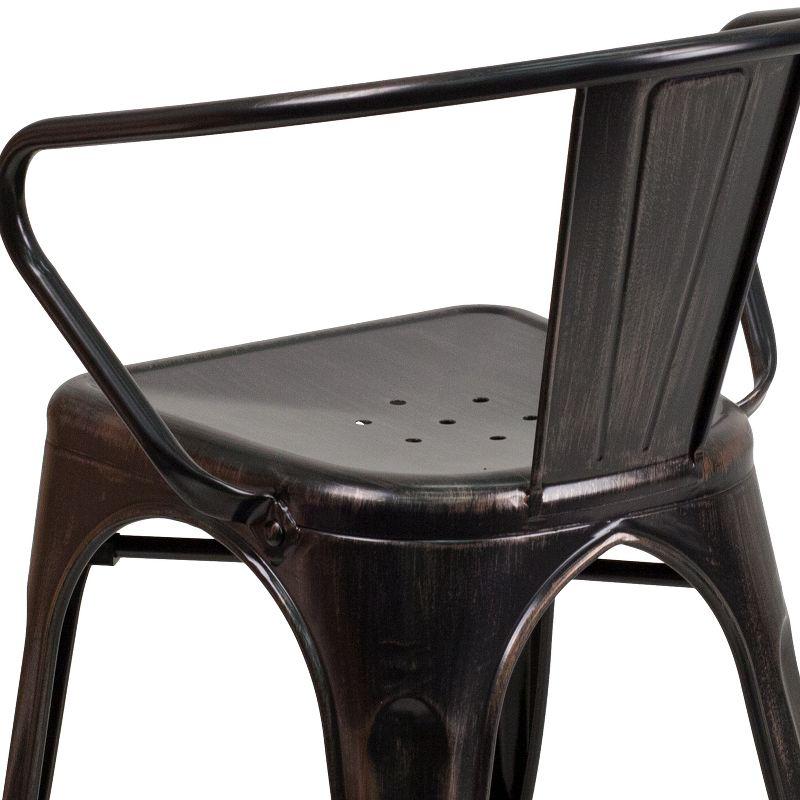 Flash Furniture Hucheson Metal Indoor-Outdoor Chair with Arms
