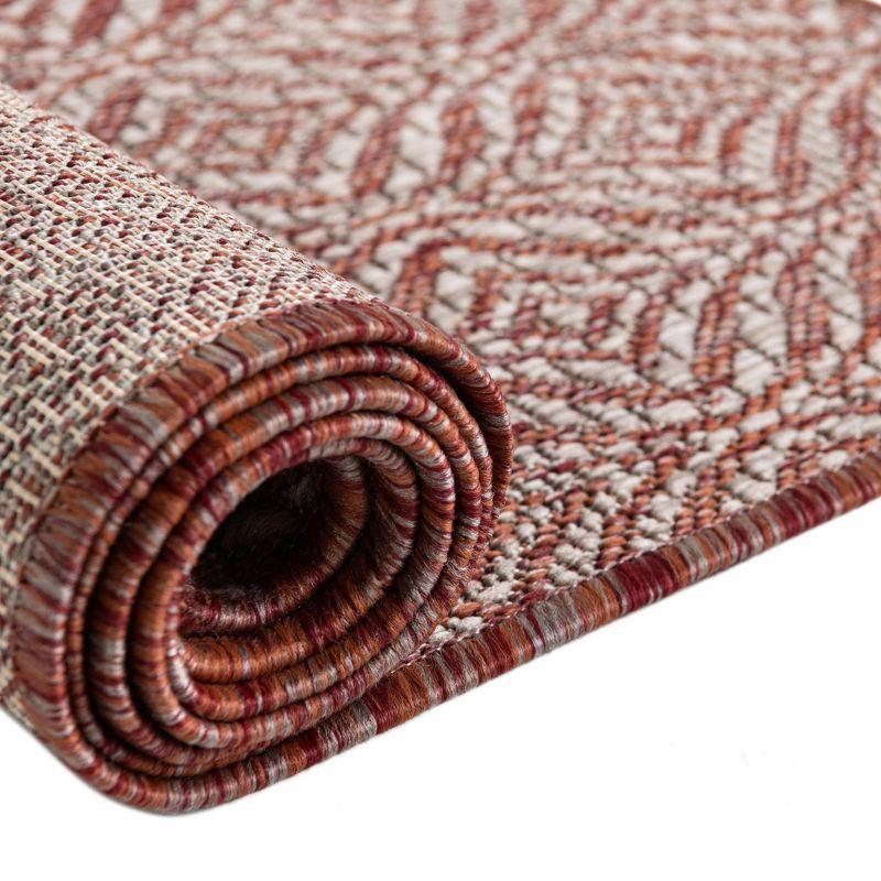 Rust Red Rectangular Synthetic Outdoor Area Rug