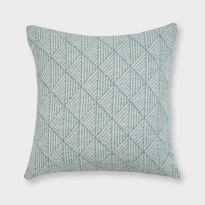 Freshmint 18" Geometric Chenille Reversible Throw Pillow