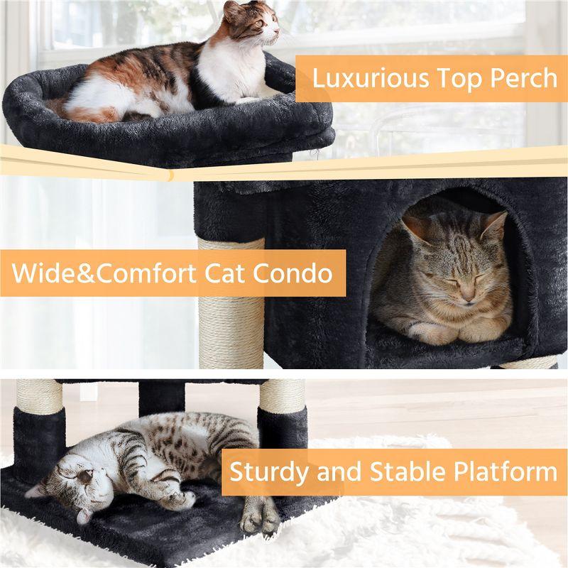 Yaheetech 23.5" Small Cat Tree Condo with Plush Perch - Black