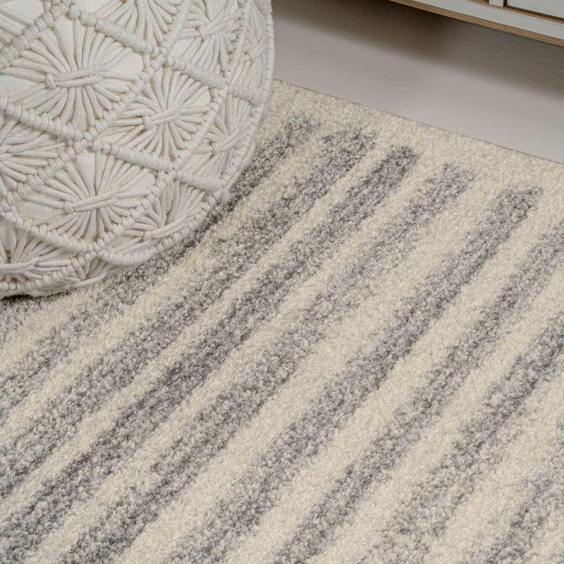 JONATHAN Y Khalil Modern Berber Stripe Cream/Gray 8 ft. x 10 ft. Area Rug