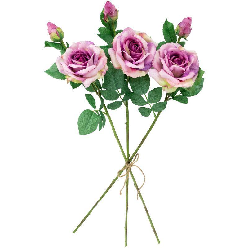 Northlight Real Touch™ Purple Artificial Rose Stems, Set of 6 - 26"