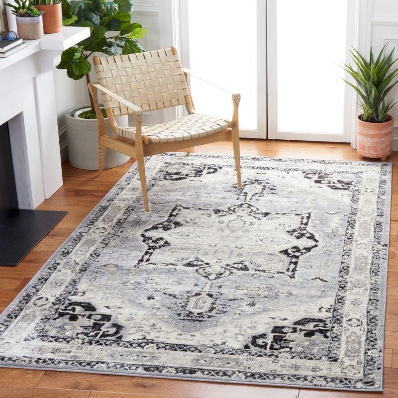 Brentwood BNT852 Power Loomed Indoor Accent Rug - Silver/Black - 3'x5' - Safavieh