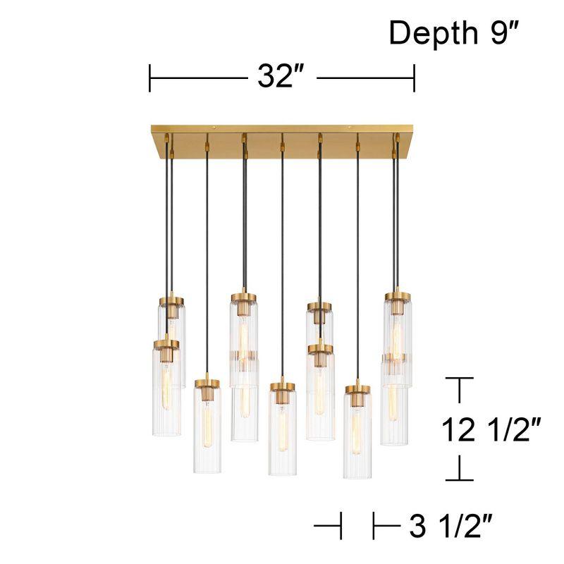 Possini Euro Design Marika 32" Modern Pendant Chandelier Ceiling Light Fixture Dining Room Over Table Kitchen Island Multi-Light Soft Gold Finish