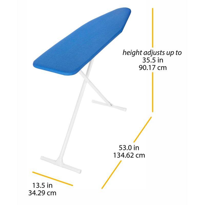 Whitmor Blue T-Leg Ironing Board with Cotton Cover