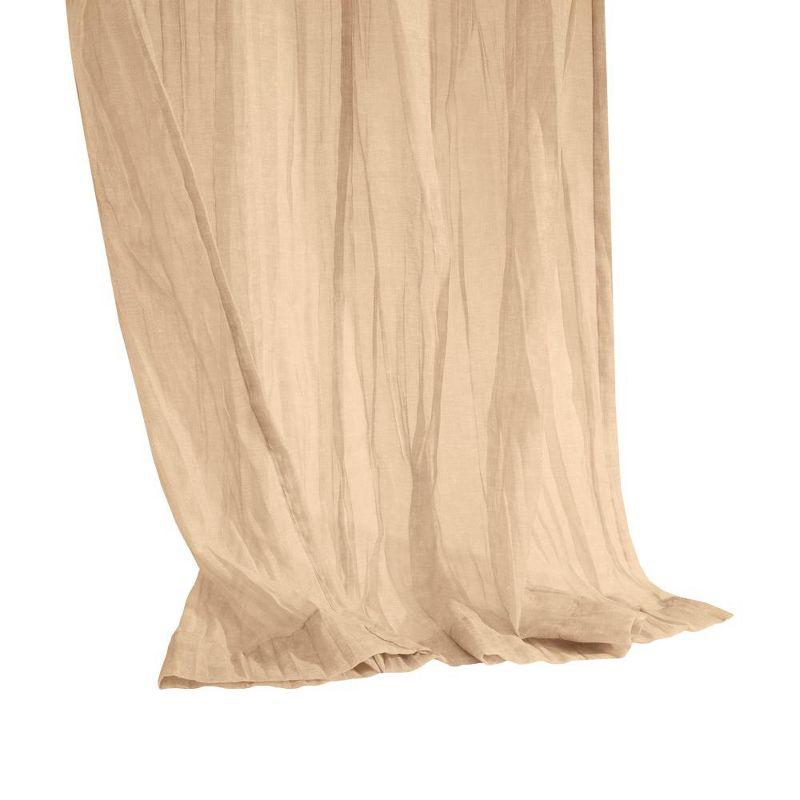 Habitat Paloma Sheer Dual Header Stylish and Functional Curtain Panel 52" x 108" Apricot