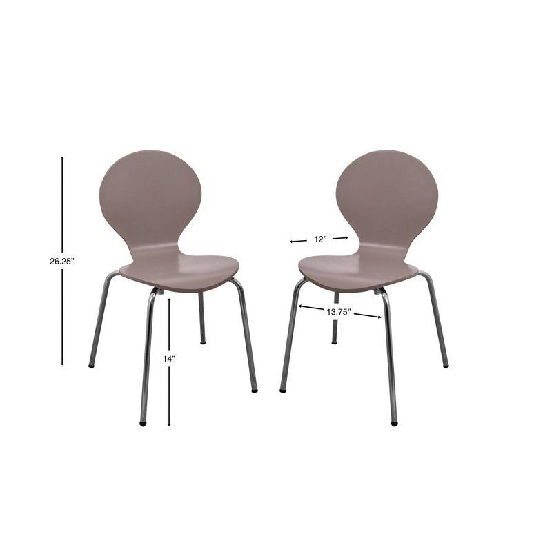 Modern Gray Bentwood Kids' Chair Set with Chrome Legs