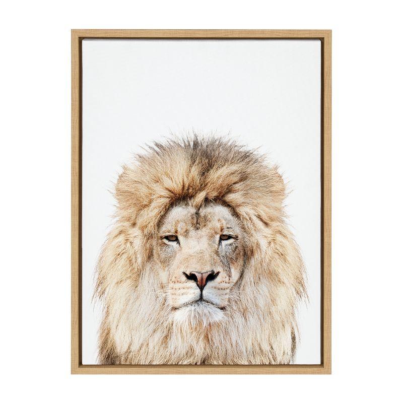 18" x 24" Sylvie Lion Stare Portrait Framed Canvas by Amy Peterson - Kate & Laurel All Things Decor