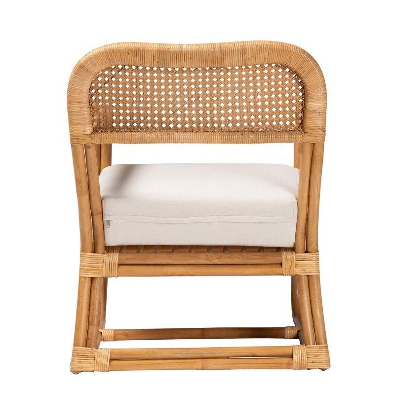 bali & pari Ailith Modern Bohemian Light Honey Rattan Arm Chair