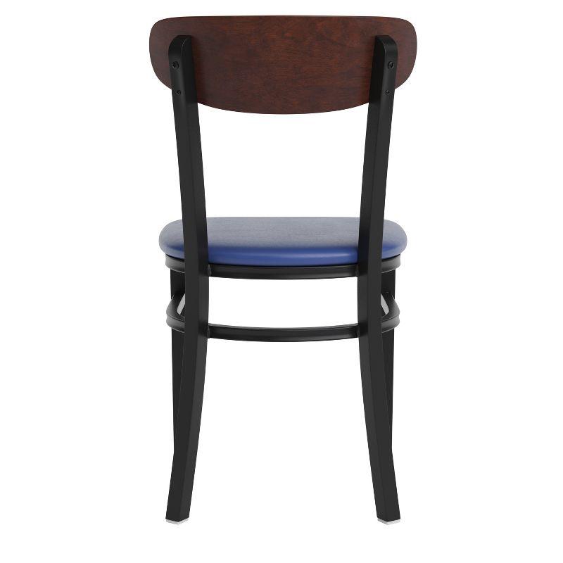 Flash Furniture Wright Commercial Grade Dining Chair with 500 LB. Capacity Steel Frame, Solid Wood Seat, and Boomerang Back