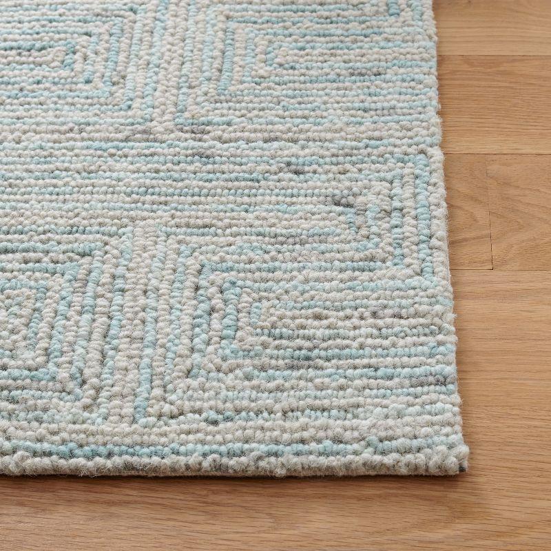Ikat IKT101 Hand Tufted Area Rug - Teal/Grey - 6'x6' - Safavieh.